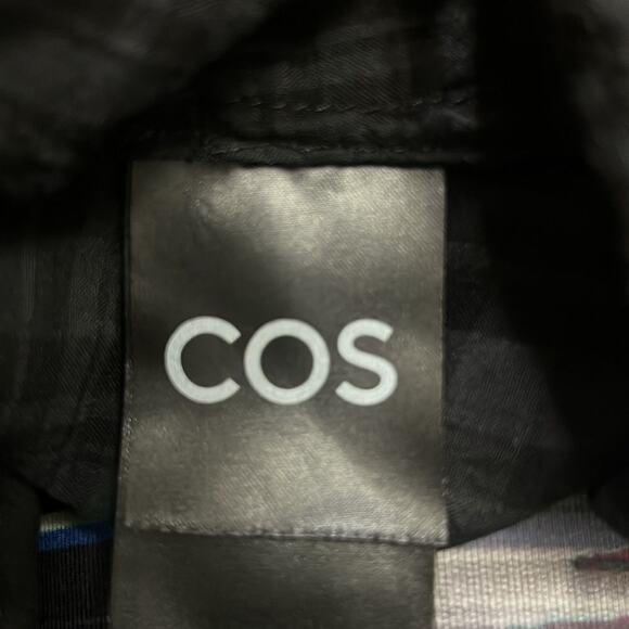 COS TIE STRAPS GATHERED GREEN & BLACK SUN FLOWY BEACH DRESS S - Picture 6 of 7